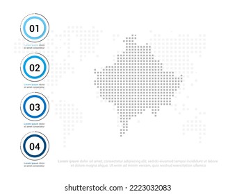 Kosovo map of dots gray for presentation. Creative concept for infographic.