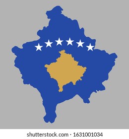 Kosovo map flag vector illustration eps 10