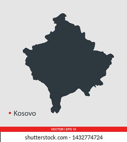 Kosovo map flat icon, vector illustration on gray background