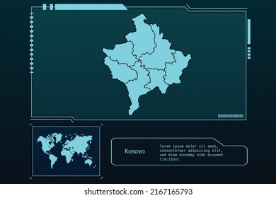 Kosovo Map Futuristic Infographic Map Element Stock Vector Royalty   Kosovo Map Futuristic Infographic Element 260nw 2167165793 