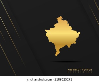 Kosovo map of gold gradient style vector Illustration.