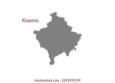 Kosovo map. Map of Kosovo in grey color