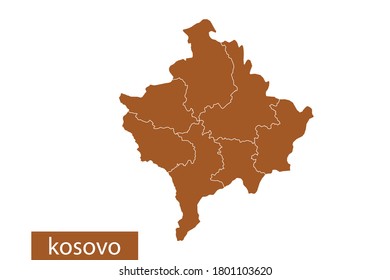 kosovo map High Detailed on white background. Abstract design vector illustration eps 10. Orange color.