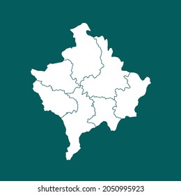 Kosovo map High Detailed. white color. on green background. Abstract design vector illustration eps 10