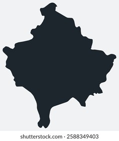 Kosovo map. Just a simple border map. Shape of the country. Flat blank Kosovo outline. Vector boundary illustration.