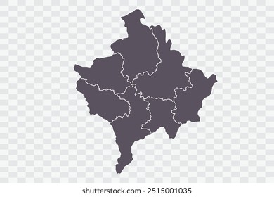 Kosovo Map Smoke Color on White Background quality files Png