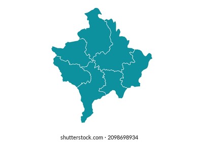 Kosovo map vector, Abstract design vector illustration Eps 10. sea color palette color. High Detailed on white background.