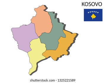 Kosovo map vector illustration, kosovo map
