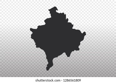 Kosovo Map - World Map International vector template isolated on transparent background - Vector illustration eps 10