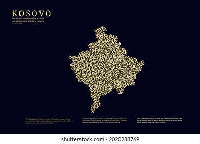 Mapa de Kosovo - Mapa Mundial de la plantilla de vectores internacionales con grilla de oro sobre fondo oscuro para banner, sitio web, infografía, educación - Ilustración de vectores 10