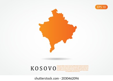 Kosovo Map - World Map International vector template with Orange gradient color isolated on white background - Vector illustration eps 10