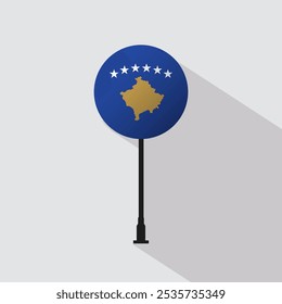 Kosovo National Circle Sign Flag Vector Illustration