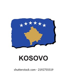 KOSOVO NATIONAL FLAG, ATTRACTIVE AND SIMPLE VECTOR