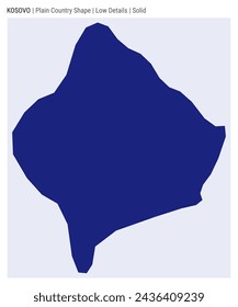 Kosovo plain country map. Low details. Solid style. Shape of Kosovo. Vector illustration.