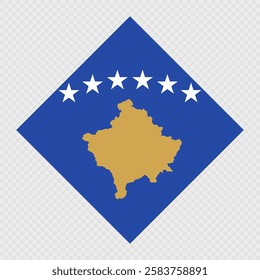 Kosovo rhombus flag. Vector illustration.