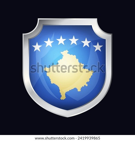 Kosovo Silver Shield Flag Icon