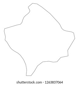 Kosovo - solid black outline border map of country area. Simple flat vector illustration.