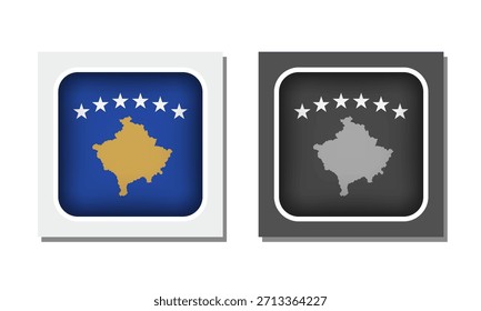 Kosovo Square Rounded Flag Icon