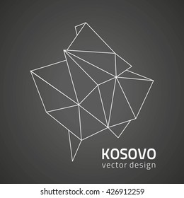 Kosovo vector contour  black map