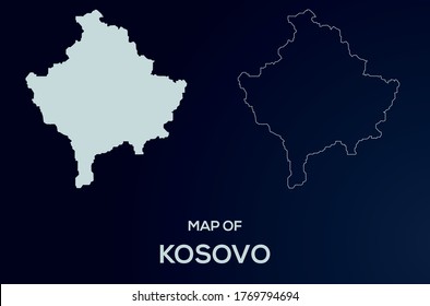 Kosovo vector map silhouette isolated.Abstract design, High detailed silhouette illustration. Full Editable Kosovo map vector file.