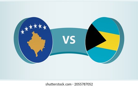 Kosovo versus The Bahamas, team sports competition concept. Round flag of countries.