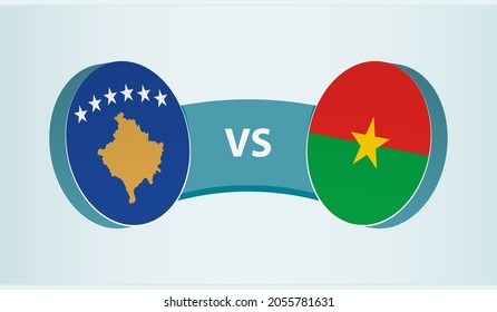 Kosovo versus Burkina Faso, team sports competition concept. Round flag of countries.