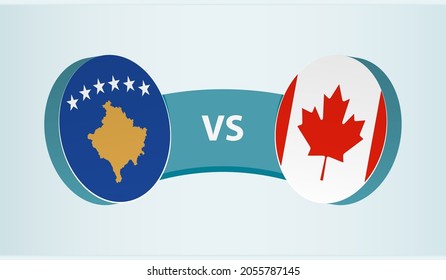 Kosovo versus Canada, team sports competition concept. Round flag of countries.