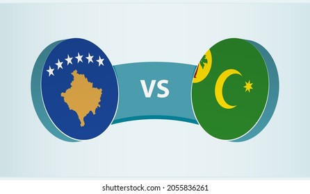 Kosovo versus Cocos Islands, team sports competition concept. Round flag of countries.