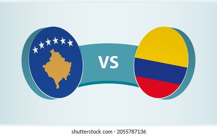 Kosovo versus Colombia, team sports competition concept. Round flag of countries.