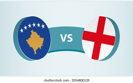 Kosovo versus England, team sports competition concept. Round flag of countries.