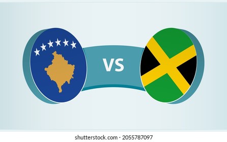 Kosovo versus Jamaica, team sports competition concept. Round flag of countries.