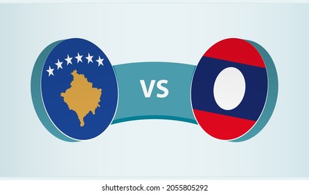 Kosovo versus Laos, team sports competition concept. Round flag of countries.