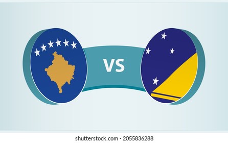 Kosovo versus Tokelau, team sports competition concept. Round flag of countries.