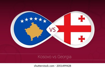 Kosovo vs Georgia in Football Competition, Group B. Versus icon on Football background. Vector illustration.