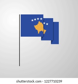 Kosovo waving Flag creative background