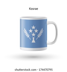 Kosrae flag souvenir mug isolated on white background. Vector illustration.