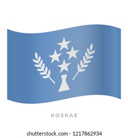 Kosrae waving flag vector icon. National symbol of Kosrae. Vector illustration isolated on white.