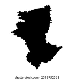 Kostanay region map, administrative division of Kazakhstan. Vector illustration.