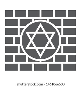 Kotel glyph icon, religion and judaism, jewish wall sign, vector graphics, a solid pattern on a white background, eps 10.