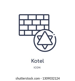 kotel icon from religion outline collection. Thin line kotel icon isolated on white background.