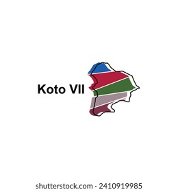 Karte Koto VII. Vektorplan Indonesiens Country bunter Design, Illustrationsdesign-Vorlage auf weißem Hintergrund