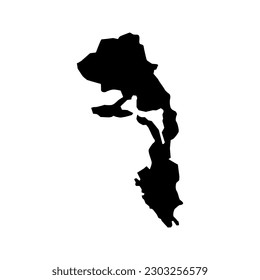 Kotor municipality map, administrative subdivision of Montenegro. Vector illustration.