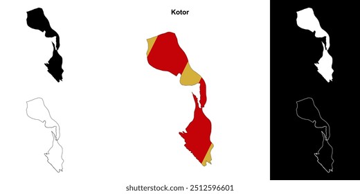 Mapa de esboços de município de Kotor