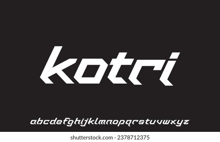 Kotri, Sports minimal tech font letter set. Luxury vector typeface for company. Modern gaming fonts logo design.