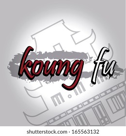 koung fu over gray background vector illustration