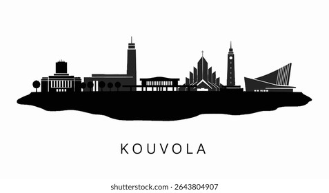 Kouvola Skyline Silhouette with Finland Cityscape.