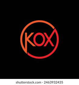 KOX logo. KOX letter. KOX letter logo design
