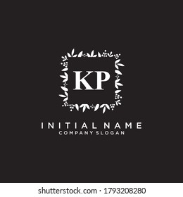 KP Beauty vector initial logo, handwriting logo of initial signature, wedding, fashion, jewerly, boutique, floral and botanical with creative template for any company or business.