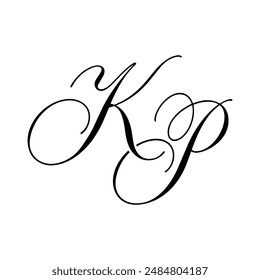 KP Calligraphy Monogram Initial Letters Logo