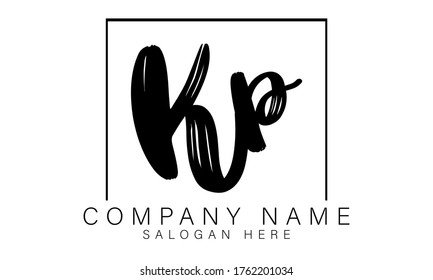 KP company based logo design. Monogram design. Letters K and P vector template.